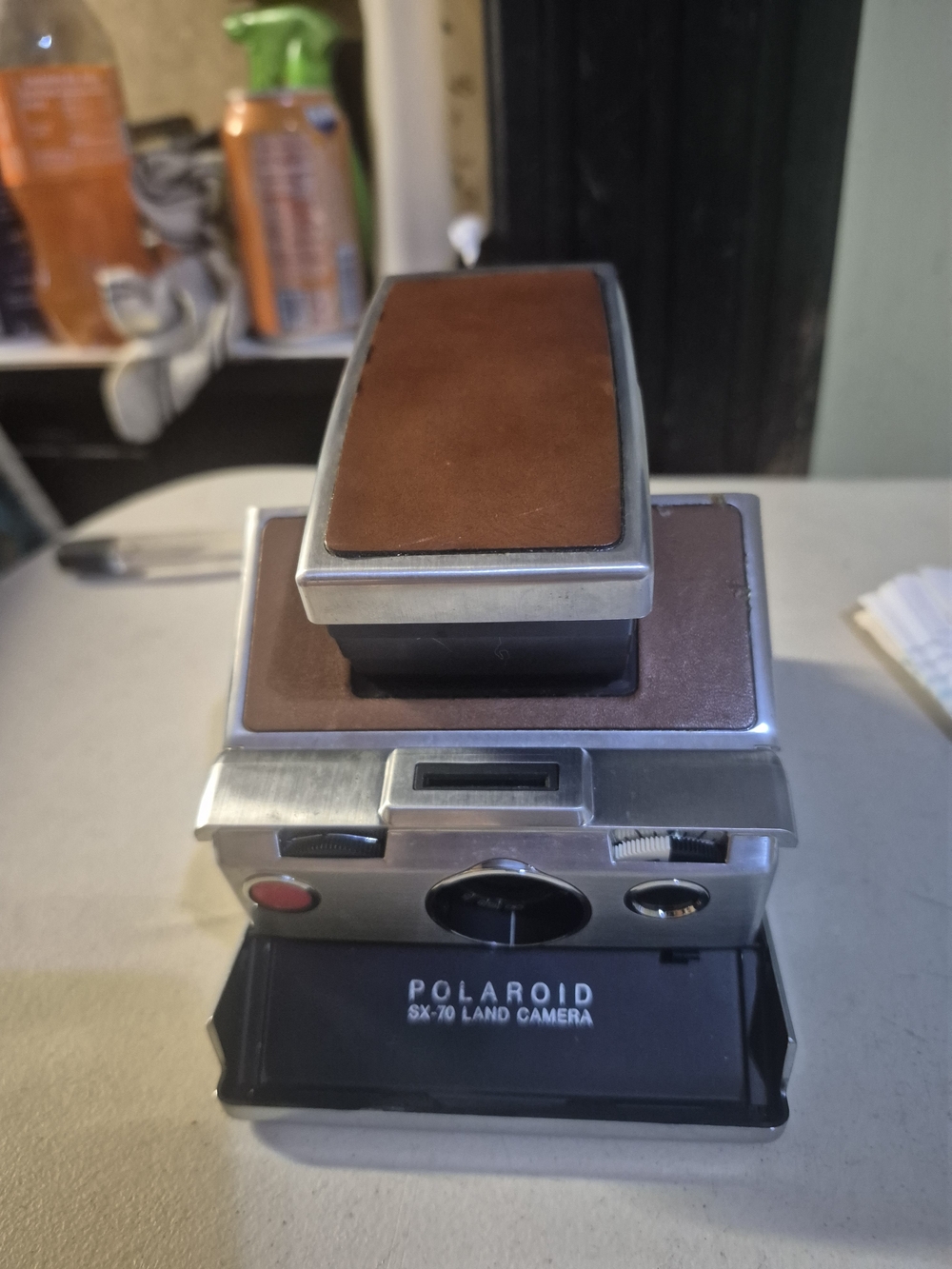 Polaroid SX-70 Instant Camera in Brown and Silver